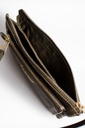 Etoile Clutch - Women's khaki leather clutch.