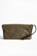 Etoile Clutch - Women's khaki leather clutch.