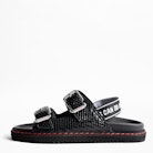 Sandales Alpha Grunge - Sandales noires femme en cuir.