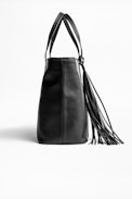 Mick Initials Bag - Women’s black leather tote.