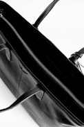 Mick Initials Bag - Women’s black leather tote.
