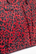 Mick Initials Leo Bag - Women's tote in leopard print leather.