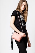 Xs Boxy Grained Bag - Women’s small pink bag in grained leather.