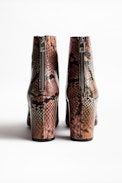 Glimmer Wild Ankle Boots - Women’s heeled ankle boots in snake print leather.
