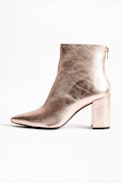 Glimmer Crush Ankle Boots - Women’s heeled ankle boots in metallic leather.