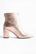 Glimmer Crush Ankle Boots - Women’s heeled ankle boots in metallic leather.