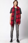 Foulard Elliot Check - Foulard à carreaux homme en laine.