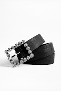 Memphis Suede Belt - Women’s black leather belt.