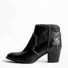 Bottines Molly Studs - Bottines à talons noires femme en cuir.