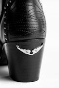 Bottines Molly Studs - Bottines à talons noires femme en cuir.