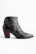 Cara Studs Ankle Boots - Women’s heeled leather ankle boots.