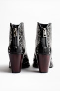 Cara Studs Ankle Boots - Women’s heeled leather ankle boots.