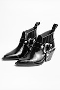 Bottines N'Dricks Glossy - Bottines noires femme à talons.