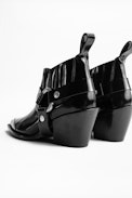 Bottines N'Dricks Glossy - Bottines noires femme à talons.