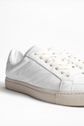 Sneakers ZV1747 Low Used Men - Baskets homme blanches en cuir.