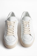 Sneakers ZV1747 Low Used Men - Baskets homme blanches en cuir.
