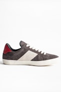 Zadig Patch Suede Men Sneakers - Men’s gray leather sneakers.