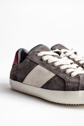 Zadig Patch Suede Men Sneakers - Men’s gray leather sneakers.