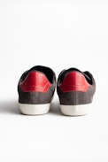 Zadig Patch Suede Men Sneakers - Men’s gray leather sneakers.