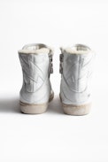 ZV1747 High Used Shearling Sneakers - Women’s white high top sneakers.