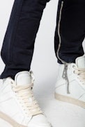 ZV1747 High Used Shearling Sneakers - Women’s white high top sneakers.
