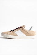 Zadig Patch Suede Men Sneakers - Men’s beige leather sneakers.