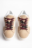 Zadig Patch Suede Men Sneakers - Men’s beige leather sneakers.