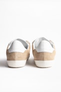 Zadig Patch Suede Men Sneakers - Men’s beige leather sneakers.