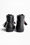 Sneakers ZV1747 High Flash Zip - Baskets montantes noires femme en cuir.