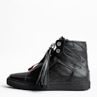 Sneakers ZV1747 High Flash Zip - Baskets montantes noires femme en cuir.