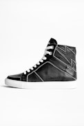 Sneakers ZV1747 High Flash - Baskets montantes noires femme en cuir.