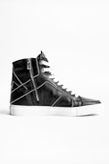 Sneakers ZV1747 High Flash - Baskets montantes noires femme en cuir.