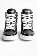 Sneakers ZV1747 High Flash - Baskets montantes noires femme en cuir.