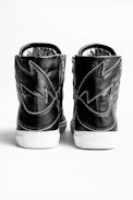 Sneakers ZV1747 High Flash - Baskets montantes noires femme en cuir.