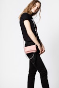 Rock Nano Grained Clutch - Women's pink mini clutch in grained leather.