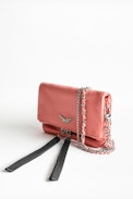 Rock Nano Grained Clutch - Women's pink mini clutch in grained leather.
