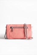 Rock Nano Grained Clutch - Women's pink mini clutch in grained leather.