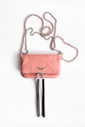 Rock Nano Grained Clutch - Women's pink mini clutch in grained leather.