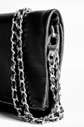 Rock Grained Clutch - Women's black clutch in grained leather.