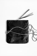 Rock Grained Clutch - Women's black clutch in grained leather.