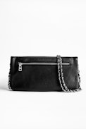 Rock Grained Clutch - Women's black clutch in grained leather.