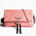 Rocky Grained Bag - Women's pink bag in grained leather.