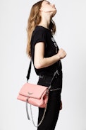 Rocky Grained Bag - Women's pink bag in grained leather.