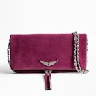 Clutch Rock Suede Patent - Damen-Clutch aus Wildleder.