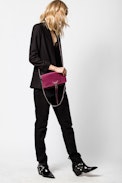 Clutch Rock Suede Patent - Damen-Clutch aus Wildleder.