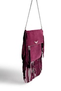 Clutch Rockson Fringes - Große Damen-Clutch aus Wildleder.