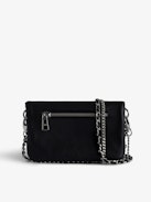 Pochette Rock Nano Studs - Pochette iconica Rock Nano in pelle nera e borchie argentate.