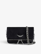 Pochette Rock Nano Studs - Pochette iconica Rock Nano in pelle nera e borchie argentate.