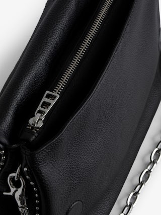Rocky Studs Bag - Women’s black leather bag embellished with studs.