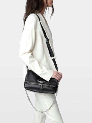Rocky Studs Bag - Iconic Rocky bag in grained leather adorned with silver studs.